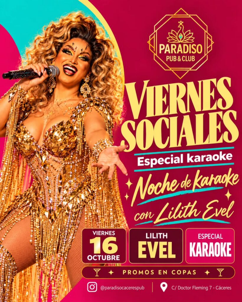 Cartel de Viernes Sociales – Especial Karaoke con Lilith Evel