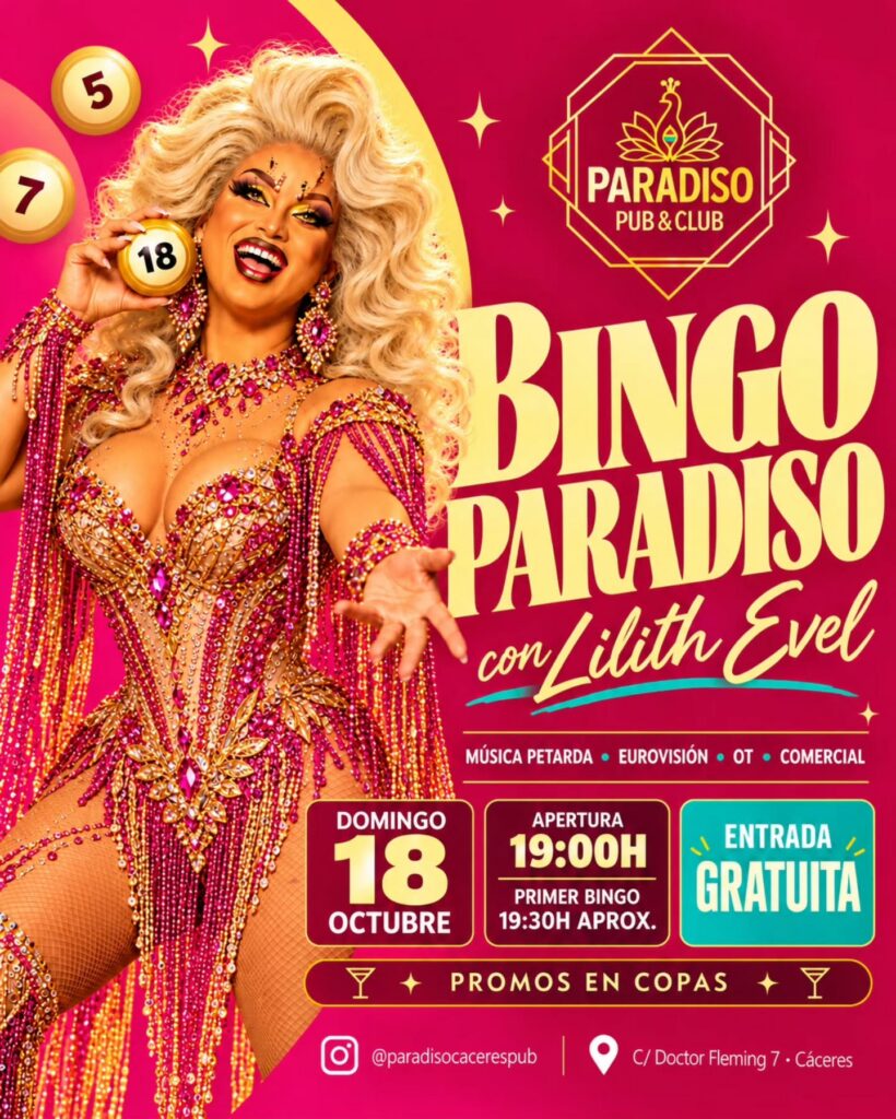 Cartel de Bingo Paradiso con Lilith Evel
